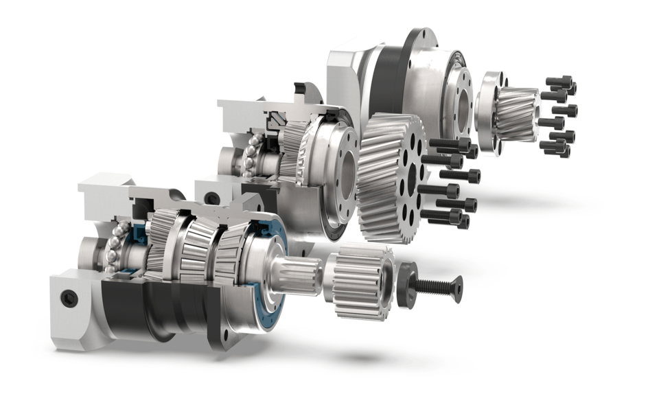 precision gearbox with mounted pinion